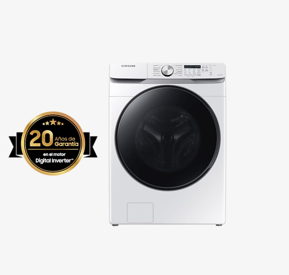 20% Off en Lavasecadora 20 kg Carga Frontal EcoBubble y Speed Shot color Blanco 20/12